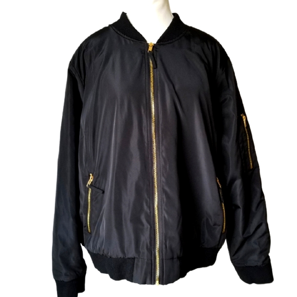 Lane Bryant Jackets & Blazers - NWT Lane Bryant Women's Plus Bomber Jacket Gold Hardware Pockets Hipster 22/24W